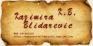 Kazimira Blidarević vizit kartica